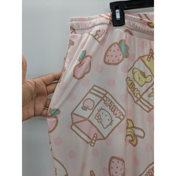 Hello Kitty Milk Print Pajama Pants Pastel Kawaiia Y2K Lounge Relaxation Size 2X - Picture 3 of 8